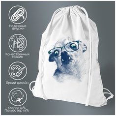 Сумка для обуви CoolPodarok Животные Смешной собакен в очках торчат клыки