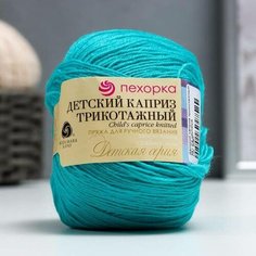 Пряжа Пехорка - Детский каприз трикотажный, 50% шерсть, 50% фибра 400м/50г, изумрудная, 1 шт.