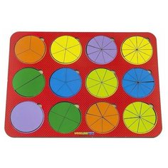 WoodLand Toys Рамка - вкладыш «Круги, 12 шт.» дроби по методике Никитина, 1 уровень, микс