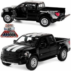 Металлическая машинка Kinsmart 1:46 «2013 Ford F-150 SVT Raptor SuperCrew (С принтом)» KT5365DF инерционная / Черный