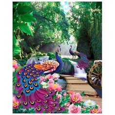 Алмазная мозаика с полным заполнением «Павлины» 40х50 см, на подрамнике Школа талантов