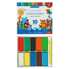 GLOBUS Пластилин GLOBUS "Классический", 10 цветов, 200 г, рекомендован педагогами Глобус