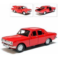 Машина ГАЗ 2401 Волга, инерционная, красная, Технопарк, 12 см