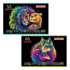 Альбом для рисования А4 40 л, скоба, обложка офсет, пифагор, 203х288 мм, "Нежность" (2 вида), 106700
