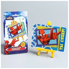 Алмазная вышивка (мозаика) А6 "Ты супер!", Человек-паук, ёмкость, стержень, клеевая подушечка Marvel