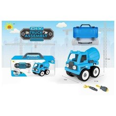 Машинка-конструктор Собери сам Бетономешалка, в чемоданчике Junfa Toys
