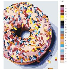 Картина по номерам Т177 "Пончик в глазури", 40х50 см Brushes Paints
