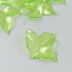 Арт Узор Декор для творчества пластик "Листочки" прозрачный зелёный набор 20 гр 0,4х5,6х5 см