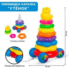 Развивающая Пирамидка-каталка Утенок 28см (ML-C007-8E) Tong DE
