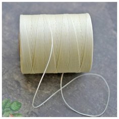 Шнур вощеный 1х0.4 мм 40 метров для шитья / рукоделия / браслетов, цвет сливочный, плоский КафеБижу