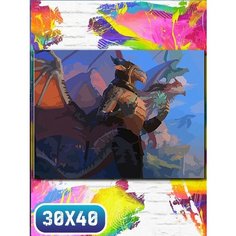 Картина по номерам на холсте игры world of warcraft dragonflight - 12075 30х40
