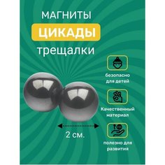 Магниты поющие цикады большие/ магниты трещотки 20х20 мм. 2 шт. Нет бренда