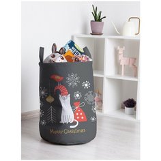 Корзина для игрушек JoyArty "Новогодний котик" 35x50 см