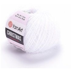 Пряжа YarnArt Christmas (ЯрнАрт Крисмас) 1 моток цвет 02, Белый, 100% полиамид, 50 г 142 м
