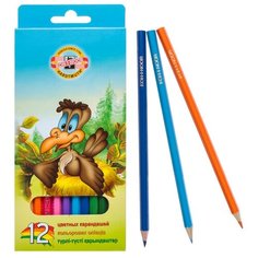 Карандаши 12 цветов Koh-I-Noor 3552, "Птицы"