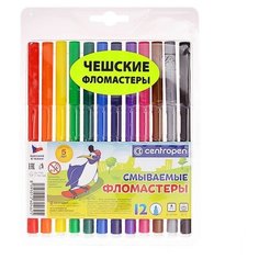 Centropen Фломастеры 12 цветов Centropen 7790 Washable 1.8 мм , блистер, европодвес, линия 1.0 мм