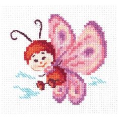 Набор для вышивания Чудесная Игла "Бабочка" 10-27, размер 8х8 см