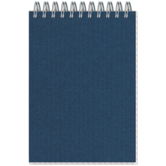 Блокнот NoName Блокнот Микровельвет- А6 50л, клетка, спираль, синий