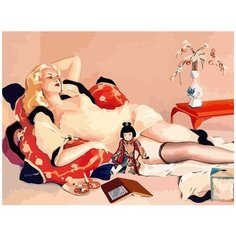 Картина по номерам на холсте эротика (Пинап, девушка, nude) - 7074 Г 30x40
