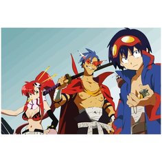 Картина по номерам на холсте аниме гуррен лаганн gurren lagann - 2400