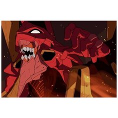 Картина по номерам на холсте Аниме Евангелион (Аска, Рэй, Синдзи) - 7655 Г 60x40