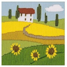 Набор для вышивания "Подсолнухи" (длинный вертикальный стежок), 12x12 см, Риолис (Сотвори Сама)