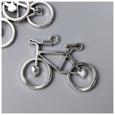 Декор металл для творчества "Велосипед с сердцами" (А15503) 2,4х3,1 см Арт Узор