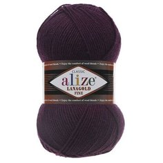 Пряжа Alize Lanagold Fine (Ализе Ланаголд Файн) - 2 мотка, 111 сливовый, 49% шерсть, 51% акрил 390м/100г