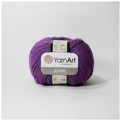 Пряжа YarnArt Jeans (Джинс) - 2 мотка Цвет: 50 баклажан 55% хлопок, 56% полиакрил 50г 160м