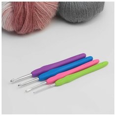 Арт Узор Набор крючков для вязания, d = 2-5 мм, 14 см, 4 шт, цвет разноцветный
