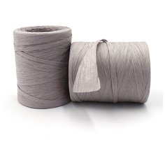 Рафия натуральная пряжа для вязания сумок, соломенных шляп ,220м/130-145г, цвет - жемчужно-серый Китай