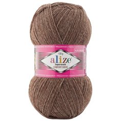Пряжа для вязания ALIZE Superwash Comfort Socks, 100г, 420м (75% SW шерсть, 25% полиамид) (240 коричневый меланж), 5 мотков