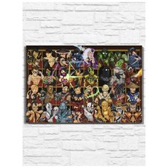 Картина по номерам на холсте игра Mortal Kombat 3 (Sega, Сега, 16 bit, 16 бит, ретро приставка) - 9886 Г 60x40