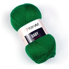 Пряжа для вязания YarnArt Baby (ЯрнАрт Беби) - 2 мотка 338 изумруд, гипоаллергенная для детских изделий, 100% акрил, 150м/50г