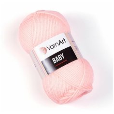 Пряжа для вязания YarnArt Baby (ЯрнАрт Беби) - 3 мотка 204 персик, гипоаллергенная для детских изделий, 100% акрил, 150м/50г