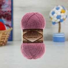 Пряжа ALIZE ANGORA GOLD SIMLI, роза - 28, 5% металлик, 20% шерсть, 75% акрил, 5 мотков, 100 г, 500 м.