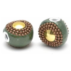 Бусины Этника TESORO арт. TS. A2135 цв.3 зеленый 20х18 мм in 4 мм