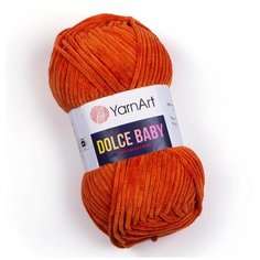 Пряжа для вязания YarnArt Dolce Baby (ЯрнАрт Дольче Беби) - 1 моток 778 рыжий, фантазийная, велюровая для игрушек 100% микрополиэстер 85м/50г