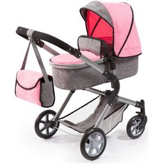Детская коляска для кукол Bayer Dolls Pram City Neo (серо-розовая) 18125AA