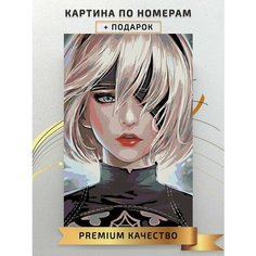 Картина по номерам Девушка Аниме Арт / Girl anime Art холст на подрамнике 40*60