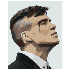 Картина по номерам на холсте на подрамнике ЖПН "Острые козырьки", Раскраска 40x50 см, Знаменитости Мужчины Кинематограф Люди