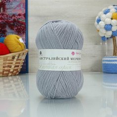 Пряжа пехорка Австралийский меринос (Пехорка), Перламутр - 276, 95% мериносовая шерсть, 5% высокообъемный акрил, 5 мотков, 100 г, 400 м.