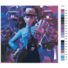 Картина по номерам Y-712 "Компьютерная игра Overwatch (овервотч). D.Va" 80x80 Brushes Paints