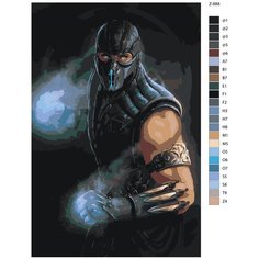 Картина по номерам Z688 "Саб-Зиро- Мортал Комбат(Mortal Combat) 50x70 Brushes Paints