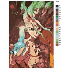 Картина по номерам W-784 "Аниме доктор Стоун. Сенку Ишигами" 50х70 Brushes Paints