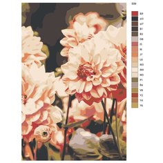 Картина по номерам S56 "Розовые георгины" 40x60 Brushes Paints