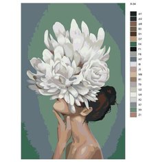 Картина по номерам X-54 "Девушка цветок" 60x90 Brushes Paints