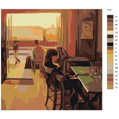 Картина по номерам Y-44 "Репродукция Эдварда Хоппера-Солнечный свет в кафе_1 " 80x80 Brushes Paints