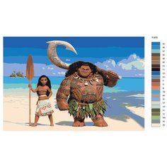 Картина по номерам Y-970 "Моана Вайалики и Мауи. Мультфильм" 60x90 Brushes Paints