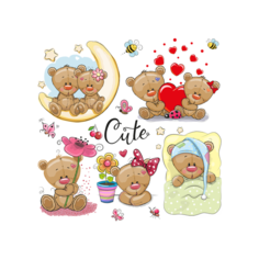 Наклейки-стикеры милые игрушки мишки